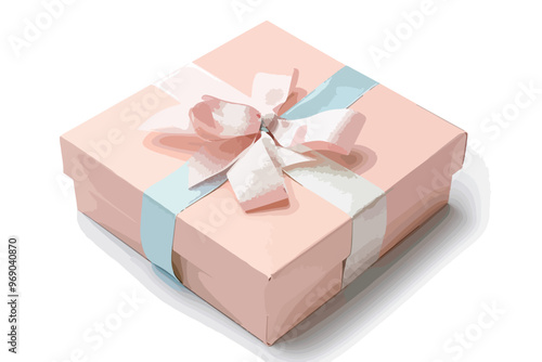 Stylish Gift Box Template Clipart on White Background