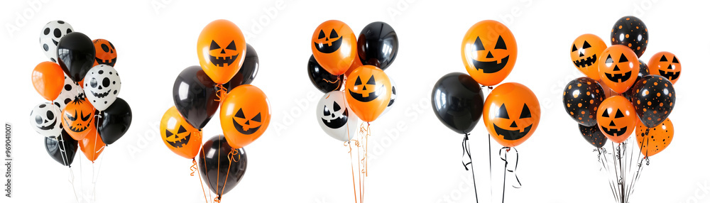 Fototapeta premium Halloween balloon png cut out element set
