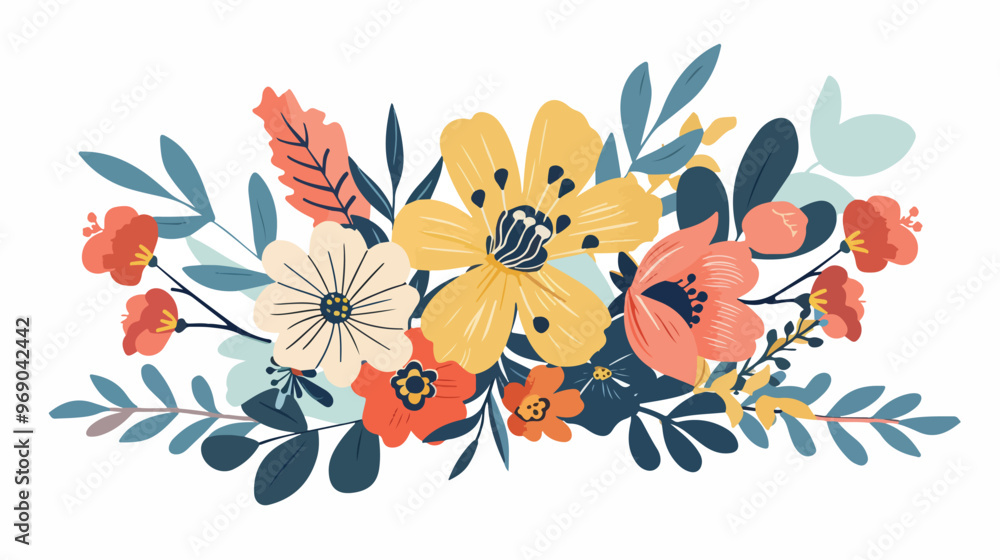 Fototapeta premium Elegant Greeting Card Design with Flowers in Vector Format