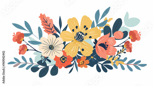 Elegant Greeting Card Design with Flowers in Vector Format