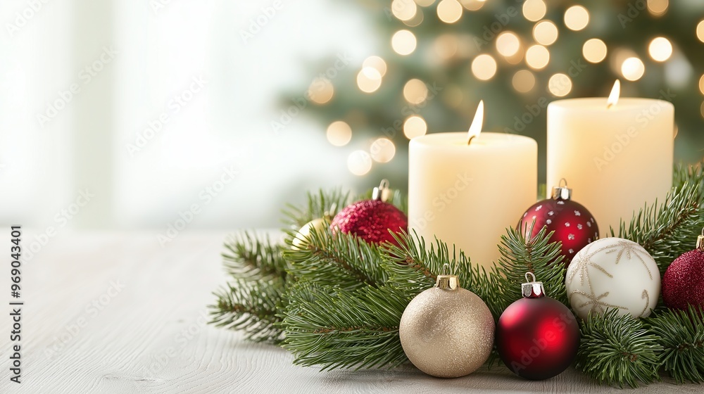 Christmas Centerpiece with Candles Christmas Centerpiece with Candles