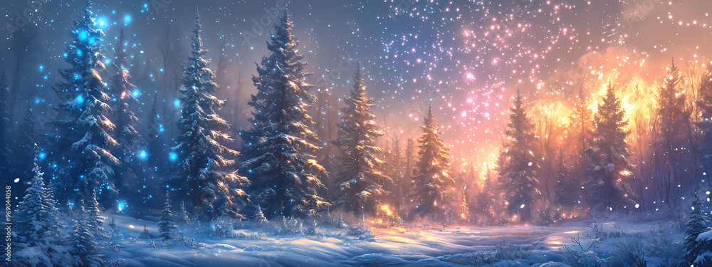 Enchanted Winter Forest Under the Stars Enchanted Winter Forest Under the Stars