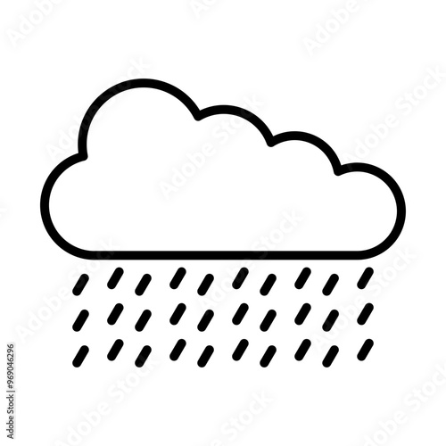 Heavy rain line icon