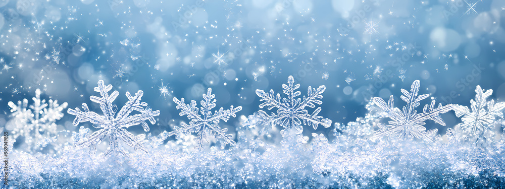 Snowflakes in a Frozen Winter Sky Snowflakes in a Frozen Winter Sky