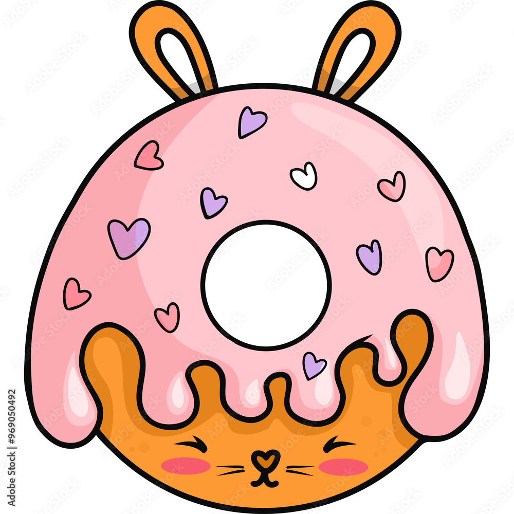 Fototapeta premium Cute donut bunny character