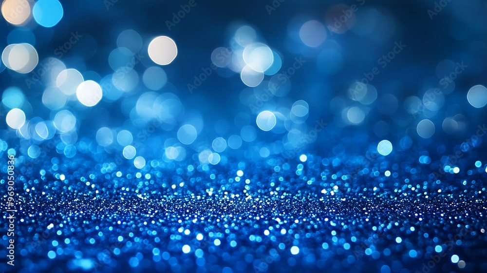 Fototapeta premium Elegant Blue Glitter Texture with Gradient Effect and Ample Copy Space, Ideal for Marketing Designs, Announcements, or Artistic Backgrounds