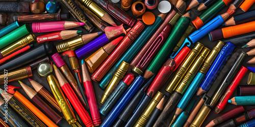 Shell Shocked Stationery: Bullet casings surround neatly organized pens, pencils, and sticky notes.