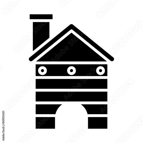 Mountain Chalet glyph icon