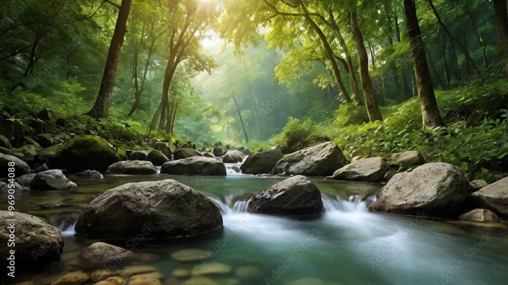 Obraz premium the background is cool and calm natural scenery