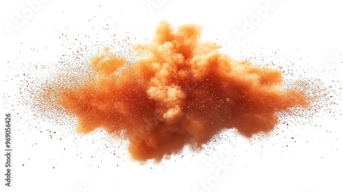 Abstract Orange Smoke Explosion with Glitch Effect