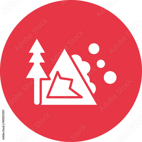 Avalanche Warning glyph circle icon