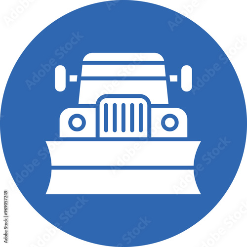 Snowplow glyph circle icon