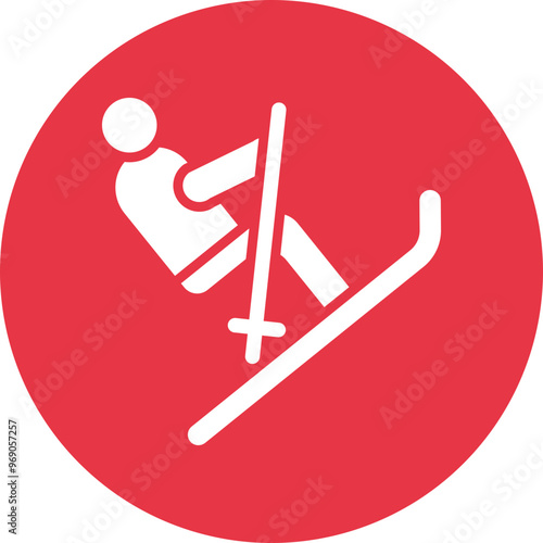 Snowboarding Trick glyph circle icon