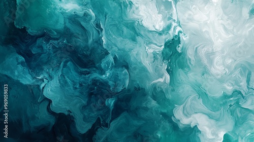 Abstract watercolor paint background by deep teal color black and green with liquid fluid texture for backdrop