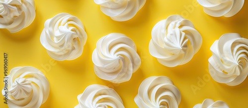 Sweet meringue on a yellow ...