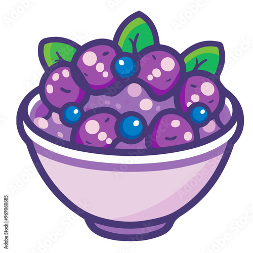 Lush bowl of mixed berries in deep purple tones