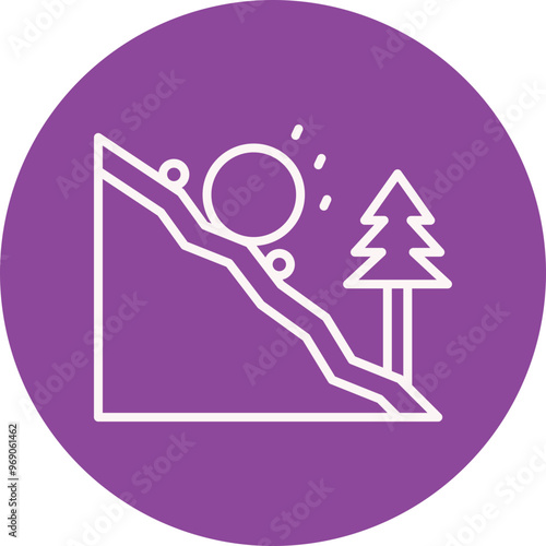 Snow Avalanche line circle icon