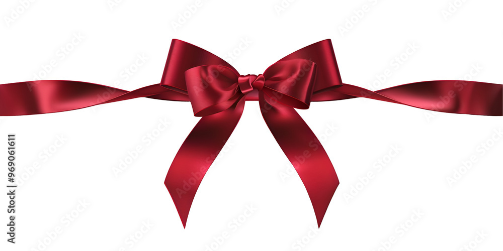 Perfect Red Ribbon Bow for Decoration Transparent Background Perfect Red Ribbon Bow for Decoration Transparent Background