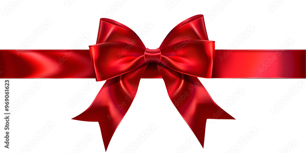 Perfect Red Ribbon Bow for Decoration Transparent Background Perfect Red Ribbon Bow for Decoration Transparent Background