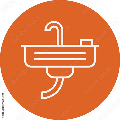 Sink line circle icon
