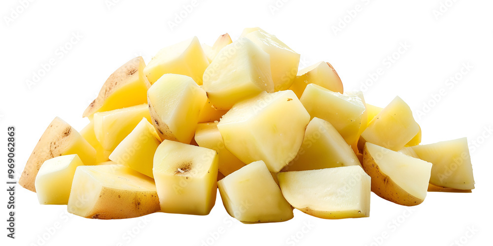 Chopped Raw Potatoes Cooking Ingredient Transparent Background Chopped Raw Potatoes Cooking Ingredient Transparent Background