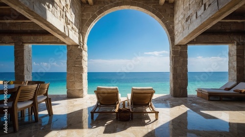 beach, sea, chair, sand, ocean, sky, summer, vacation, tropical, island, water, holiday, chairs, travel, relax, resort, coast, landscape, paradise, sun, table, nature, lounge, relaxation, thailand