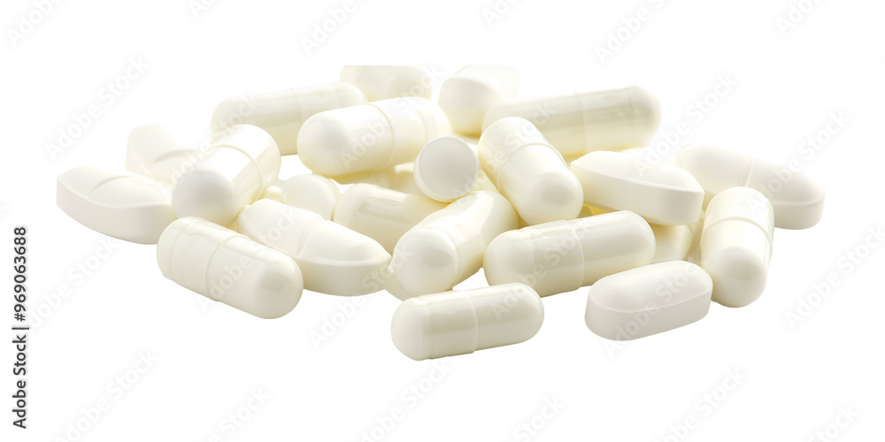 White Medical Pills Heap Transparent Background White Medical Pills Heap Transparent Background