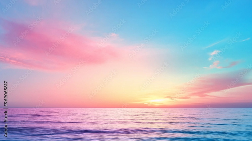 Fototapeta premium Beautiful sunset with blue and pink background