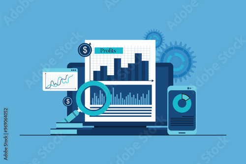 Finance and innovative mobile technology concept