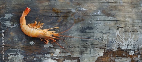 Fresh raw shrimp on a weath...