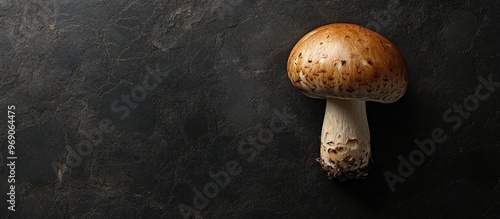 Top view of a mushroom on a...