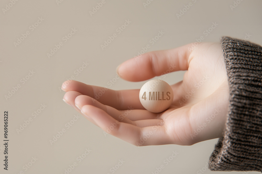 A hand holding the €4 million wooden ball from the Spanish state Christmas lottery A hand holding the €4 million wooden ball from the Spanish state Christmas lottery