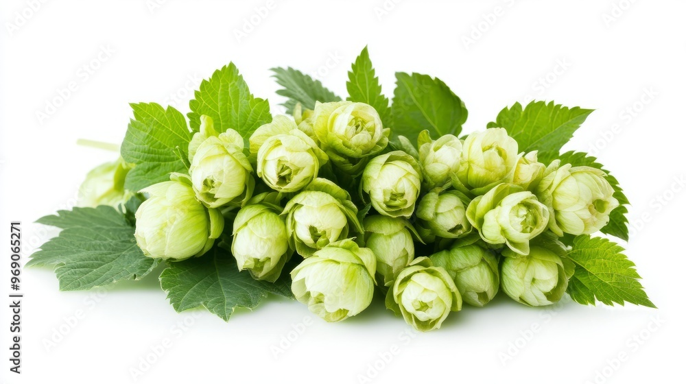 Green hops isolated on a white background Green hops isolated on a white background