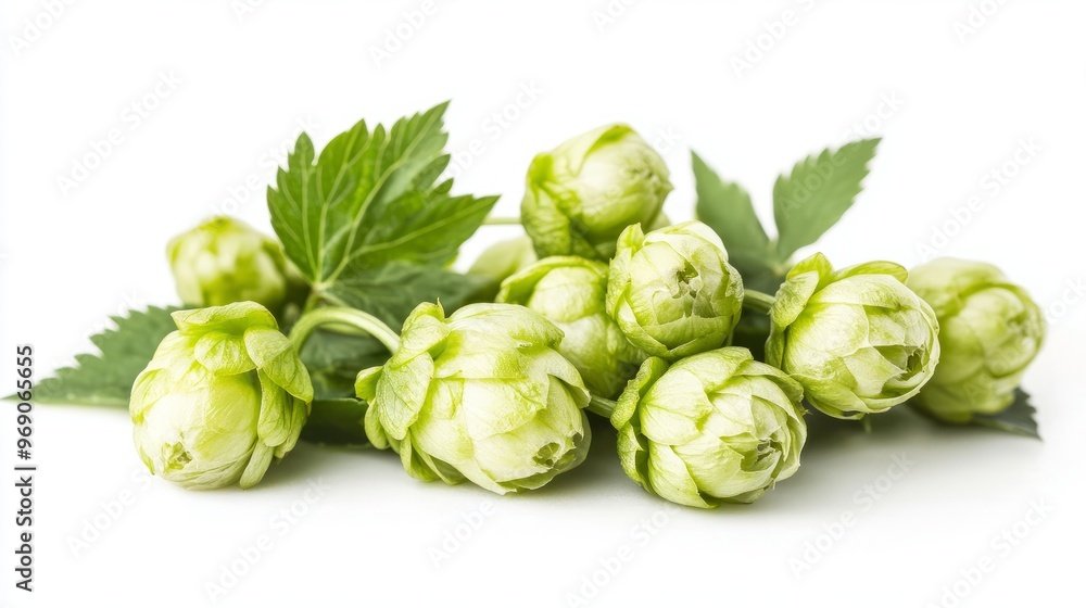 Green hops isolated on a white background Green hops isolated on a white background