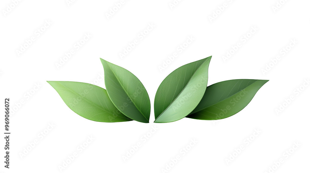 Obraz premium Green Leaves on Glitch Background