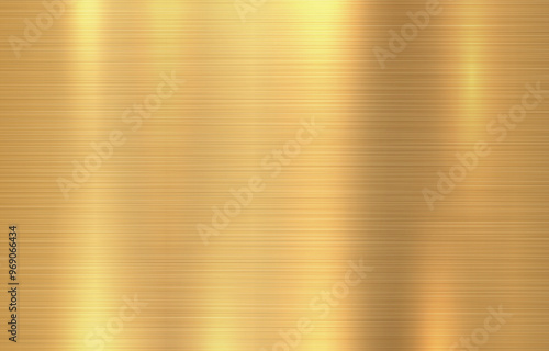Gold brushed steel metal texture background vector.