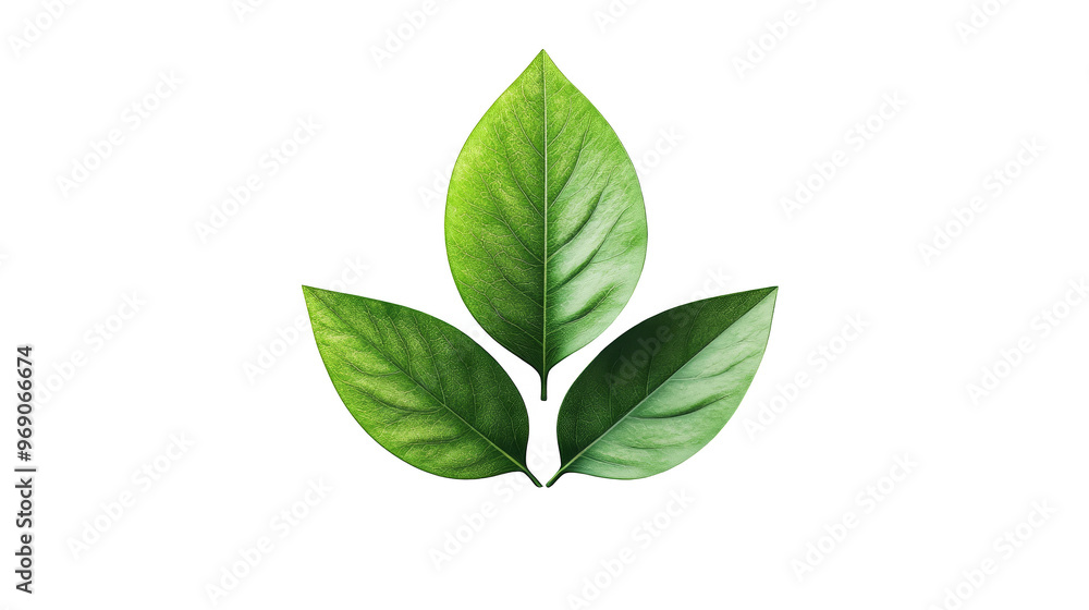 Obraz premium Green Leaves on Pixelated Background