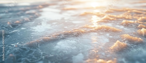 melting ice on a frozen lak...