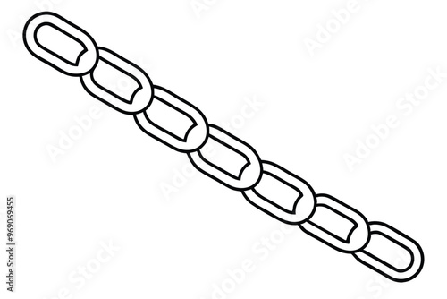 Simple line drawing of a chain vector illustration