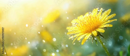Blooming dandelion backdrop...