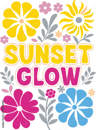 Sunset Glow typography vector art