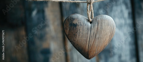 Wooden heart ornament with ...