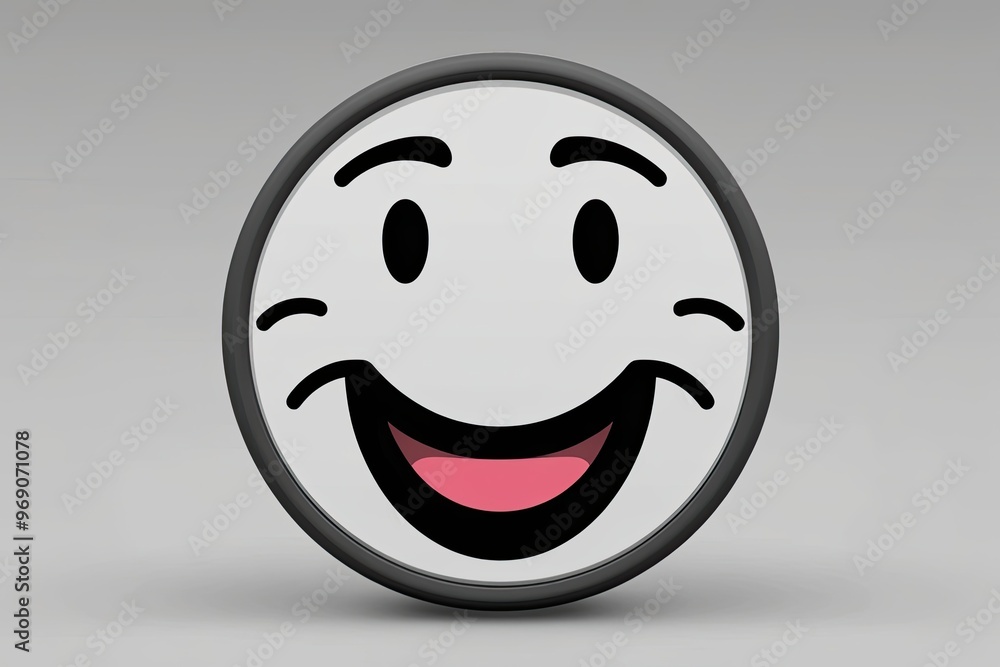 Fototapeta premium Three-Dimensional Wink Face Emoticon - Playful Flirty Smiley Icon