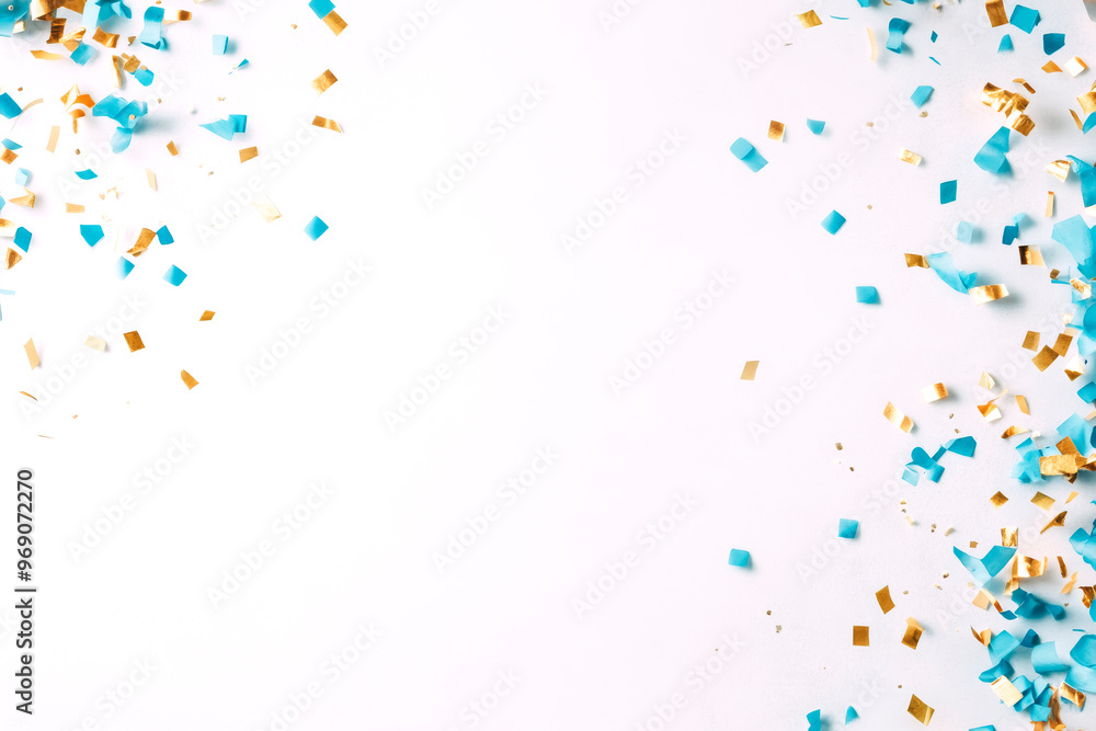 Festive Gold and Blue Confetti Celebration Background Festive Gold and Blue Confetti Celebration Background