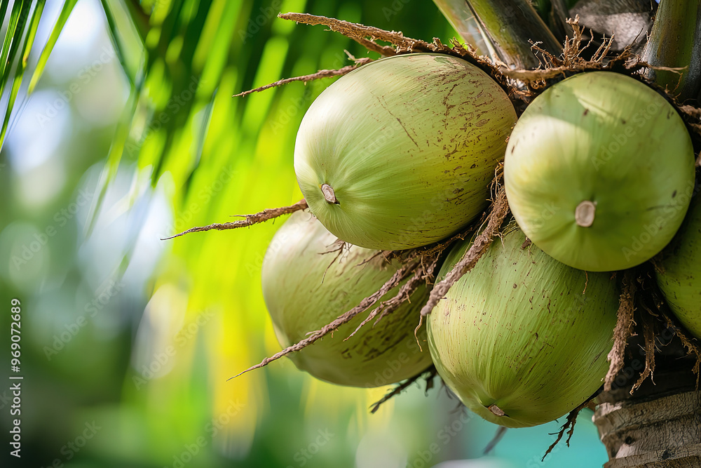 close up of a coconut tree