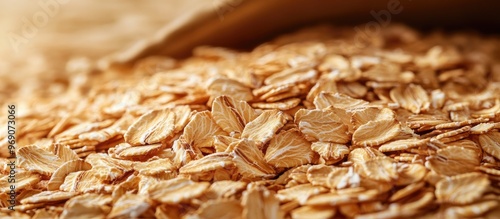 Close up whole grain oat fl...