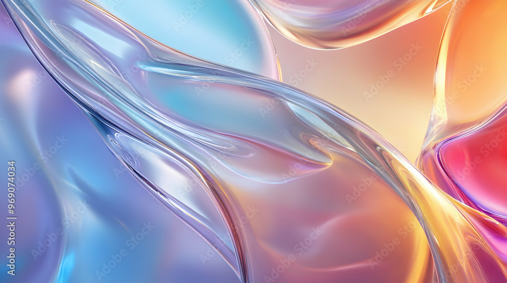 Wavy Glass Shapes Background Wavy Glass Shapes Background