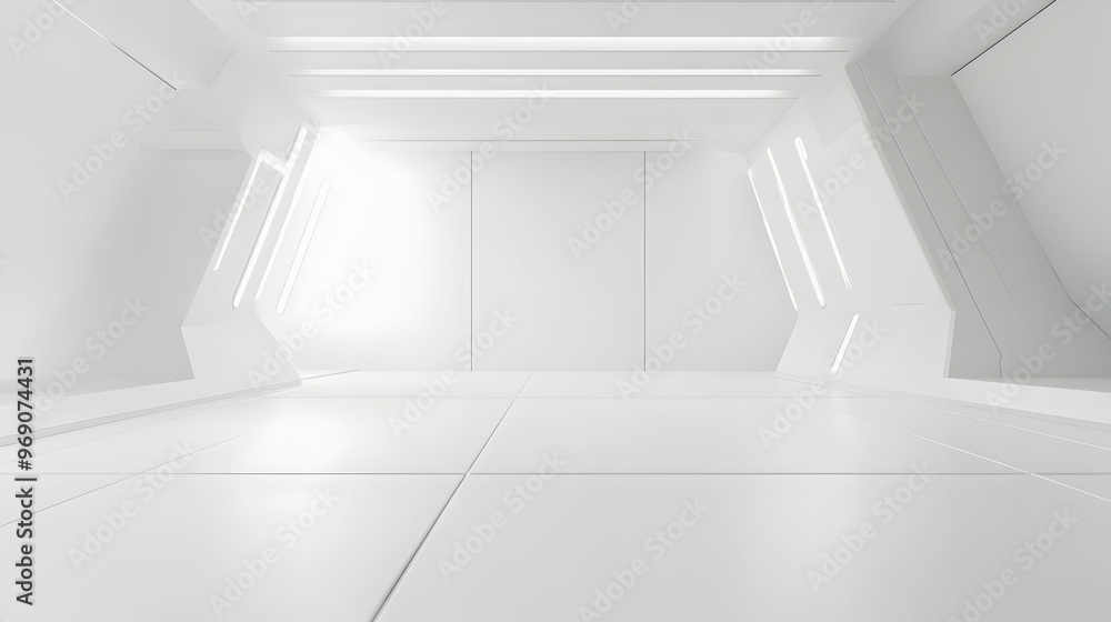 White futuristic background with minimalistic design White futuristic background with minimalistic design