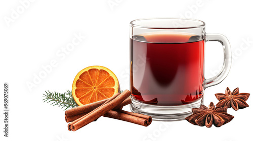 Mulled Wine with Orange  Cinnamon and Star Anise