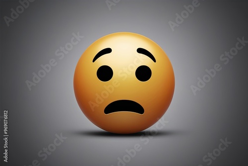 Three-Dimensional Flabbergasted Emoticon: Dazed Face Expression Icon photo